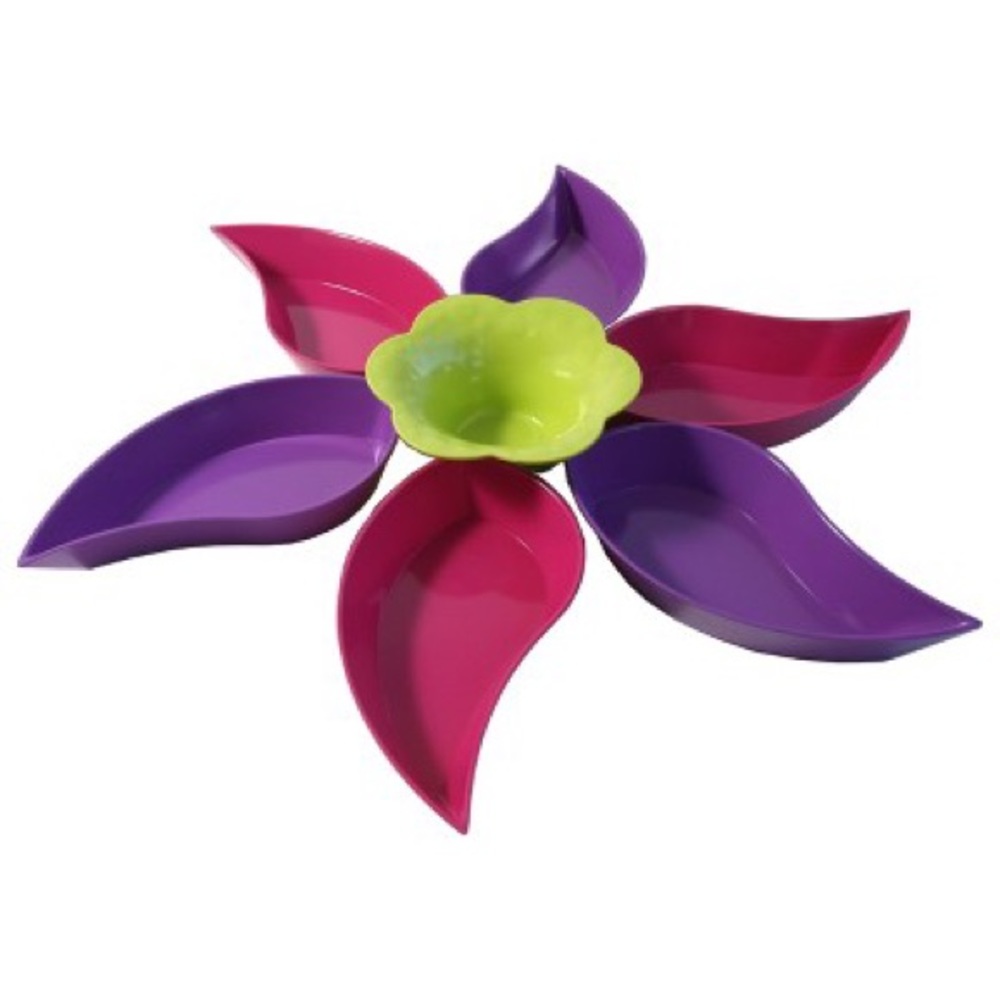 New Zak! Designs Table Art 7pc Flower Serving Set